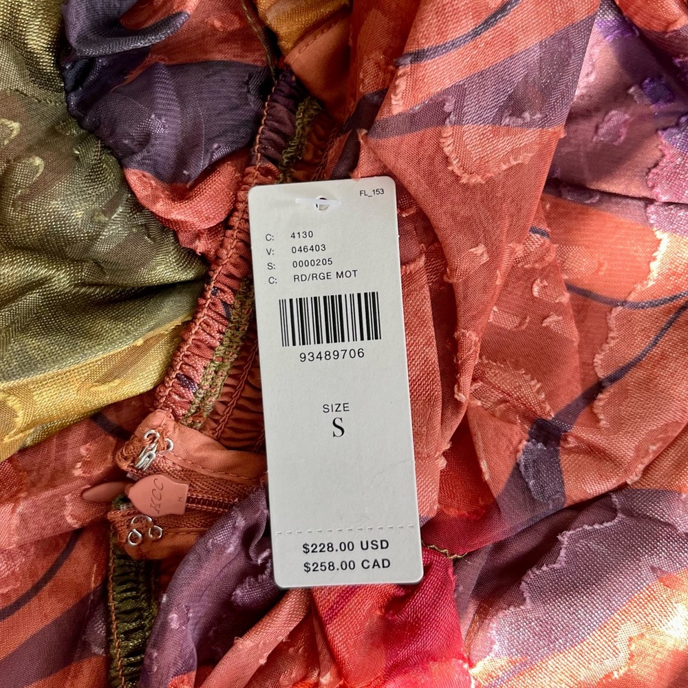 Anthropologie Hutch Printed Twist-Front Puff Sleeve Ruffle-Hem Dress - Picture 16 of 16